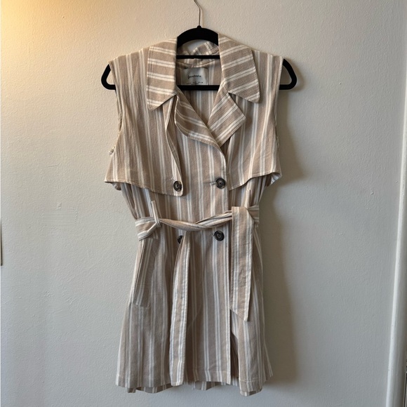 Stradivarius Beige Striped Mini Dress - Picture 1 of 3